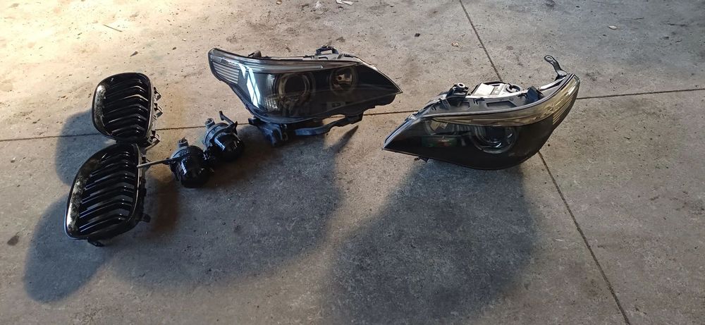 BMW e60 e61 LAMPY XENON skrętne przedlift prawa+ lewa halogeny