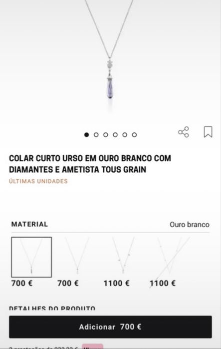 Colar Tous ouro e diamantes Novo