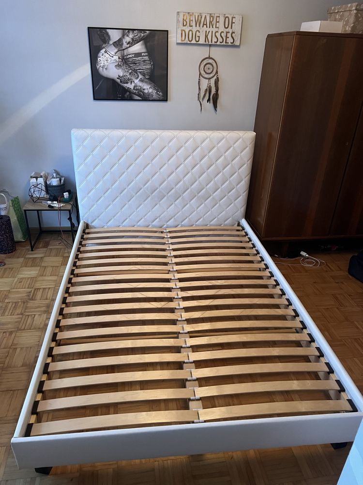Łóżko tapicerowane eko-skóra 140x200