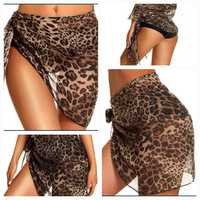 Pareos femininos leopardo Novos. Moda Verão Praia Piscina