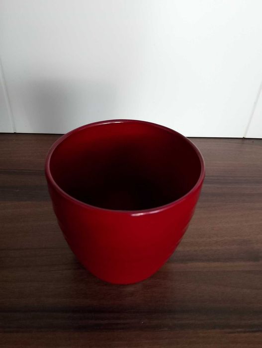 Scheurich burgundowa ceramiczna doniczka osłonka