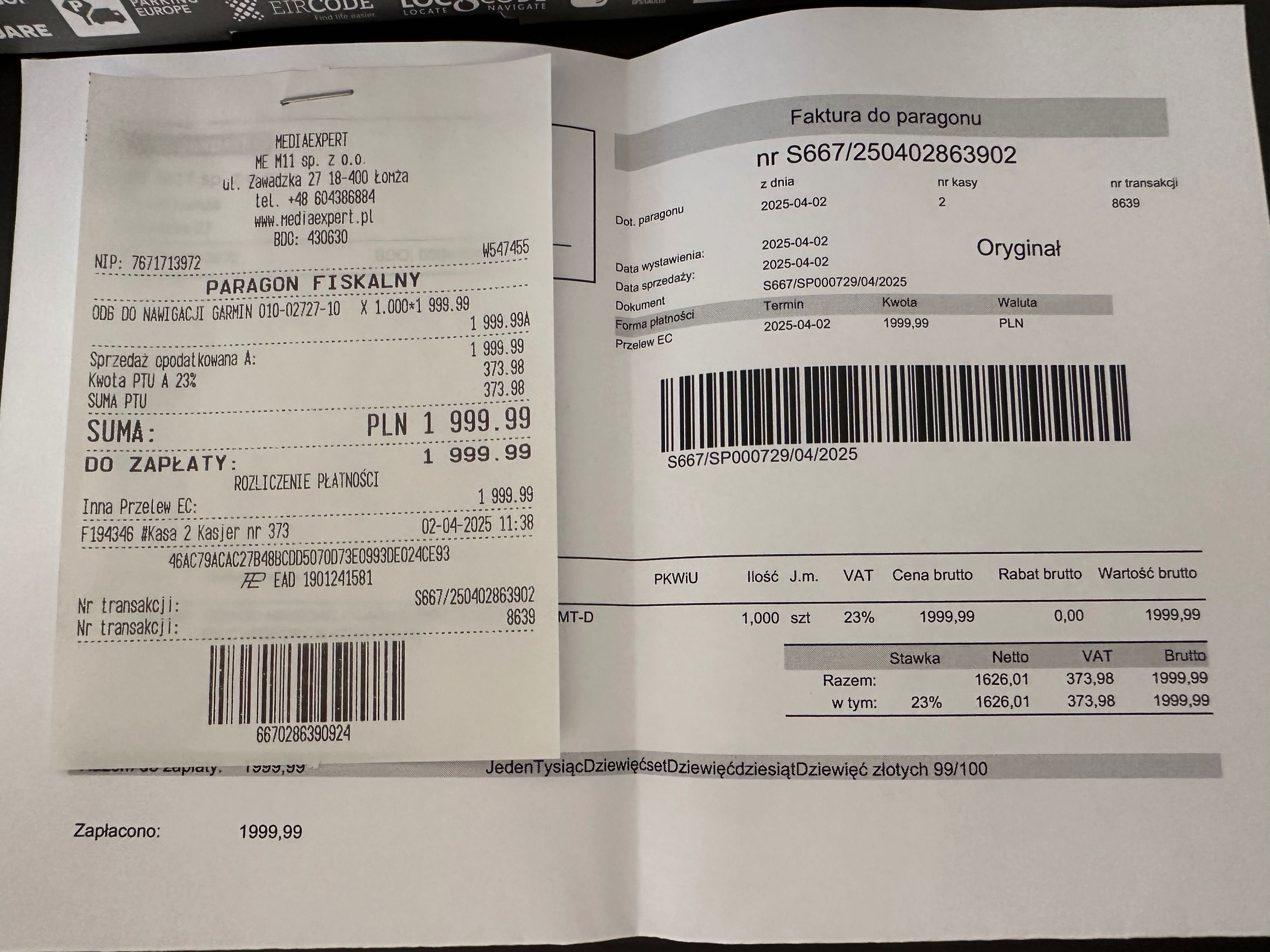 Zestaw nawigacja z kamerą Garmin LGV710 plus kamera cofania BC50.