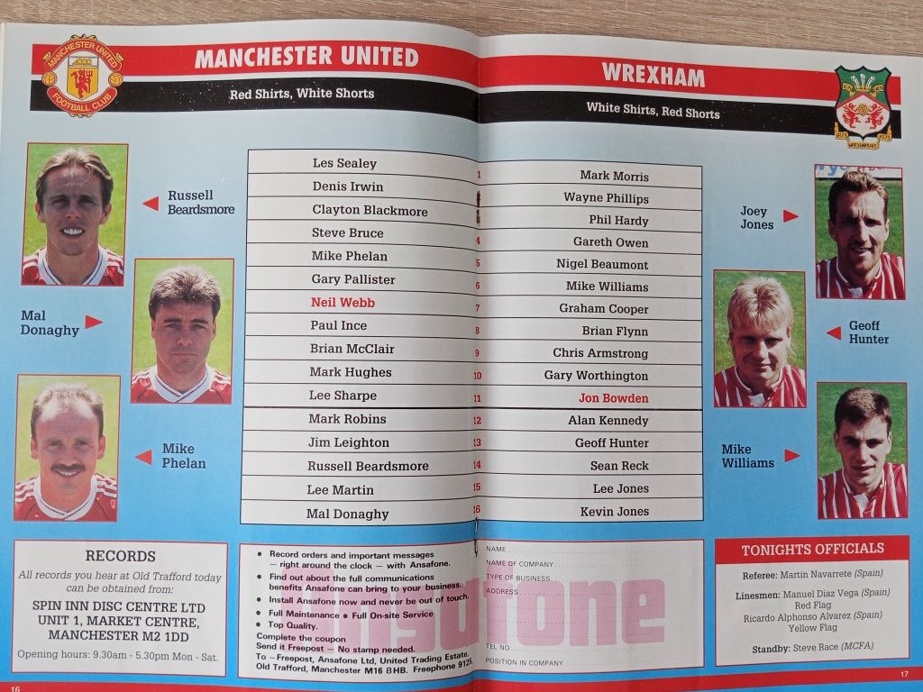 Manchester United programy meczowe 1990/1991  z PZP