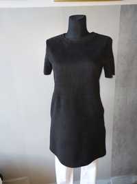 Czarna klasyczna sukienka/tunika ala zamszowa Zara