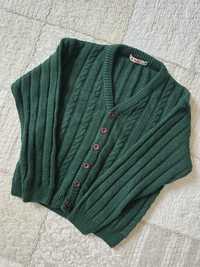 Sweter zielony kardigan 128-134cm