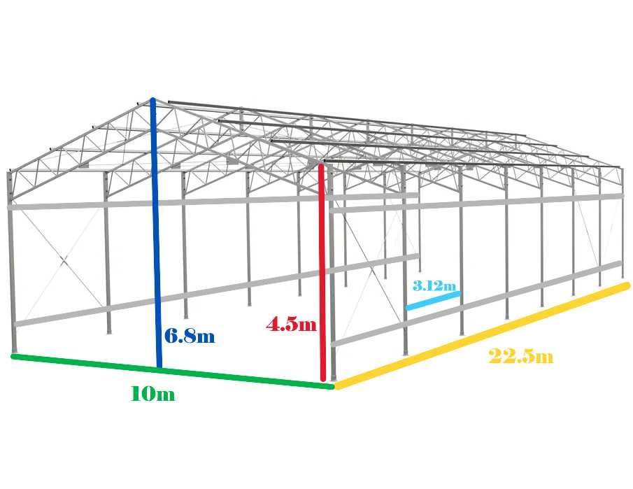 Konstrukcja Hali 10x22.5m ocynk wiata magazyn garaż warsztat