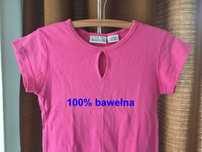 T-shirt z "łezką" z przodu różowa bluzka Basic Editions