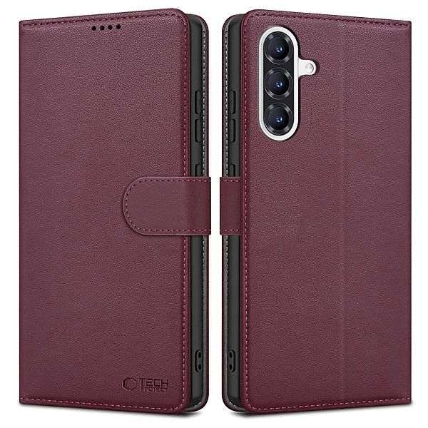 Etui Tech-Protect Wallet na Samsung Galaxy A36/5G - bordowe