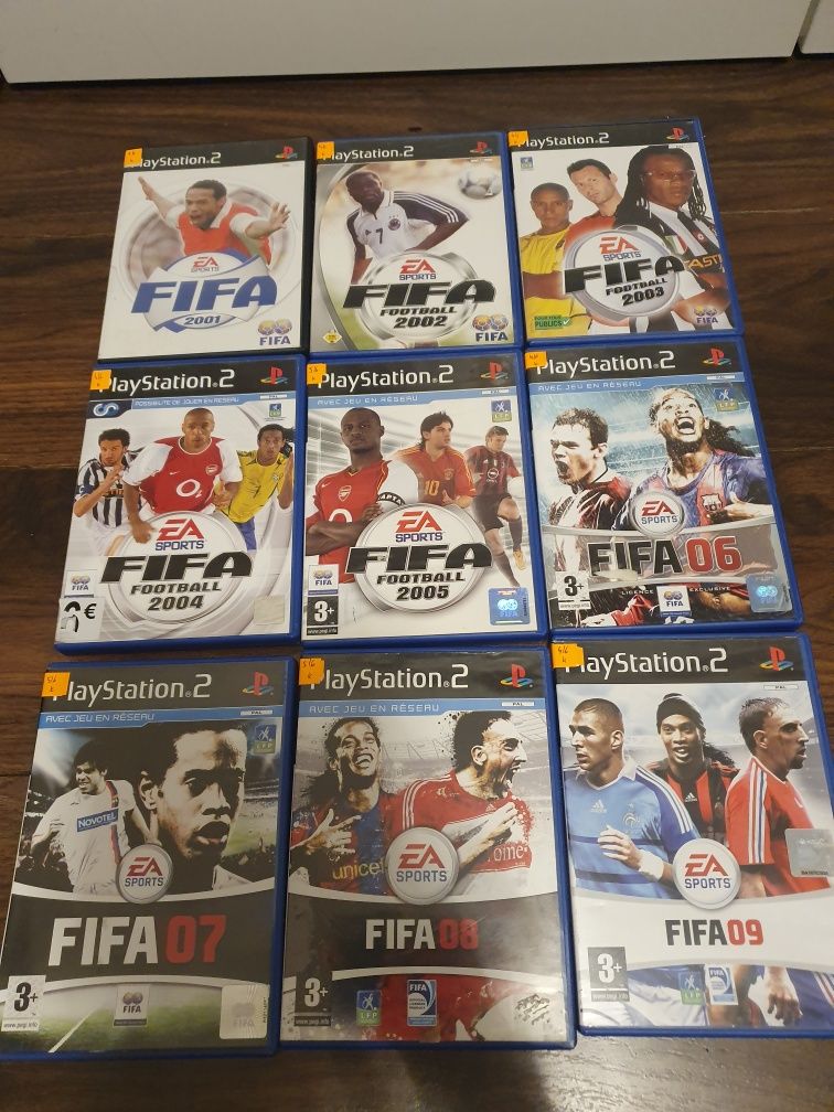Gra gry ps2 Fifa zestaw 9 części 2001 do 2009 Playstation 2