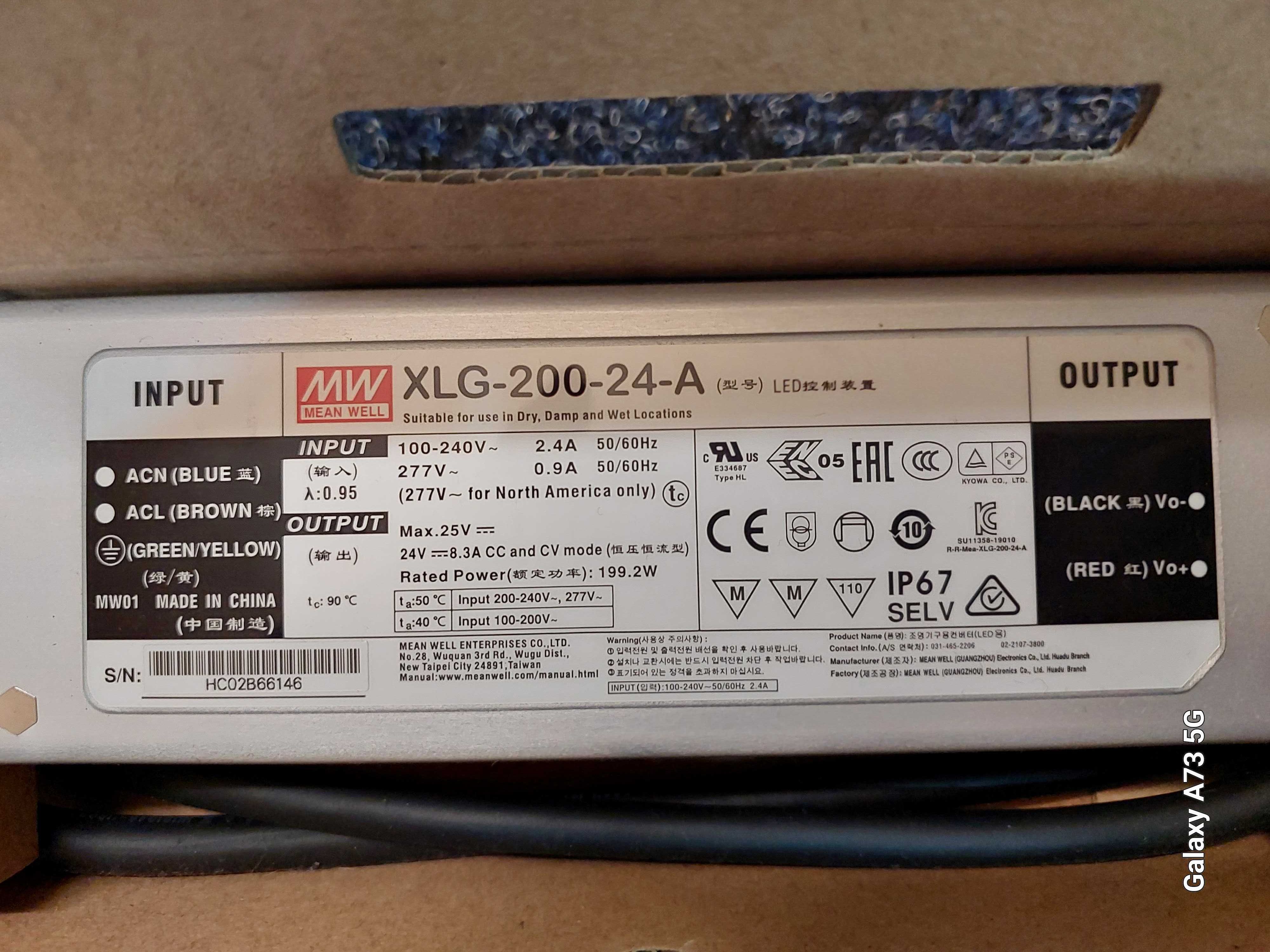 Блок живлення XLG-200-24-A Mean Well 199.2 Вт, 8.3 А, 24V IP67