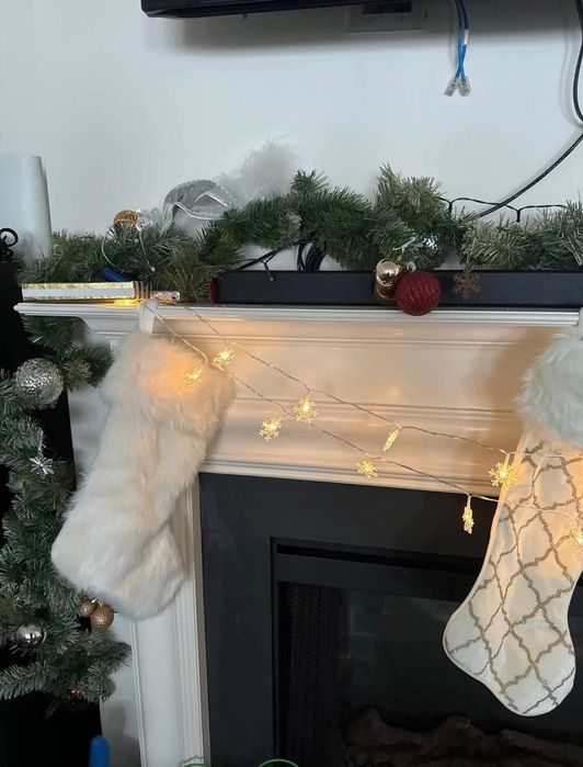 Різдвяний, новорічний декор, сніжинки, лед-гірлянда