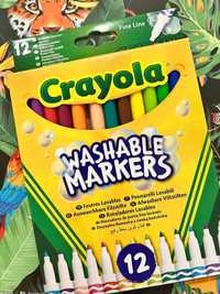 Змивні фломастери 12шт Crayola Washable Markers +Розмальовка Лулу Майо
