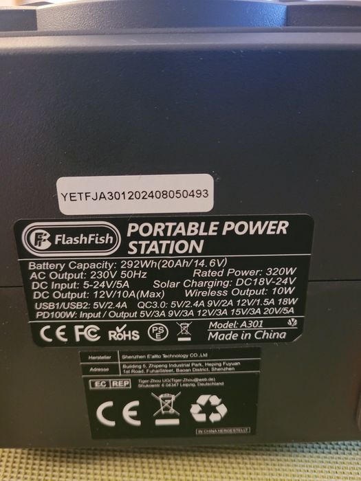 Stacja ładująca/ Powerbank Flashfish A301 80.000mAh 320W