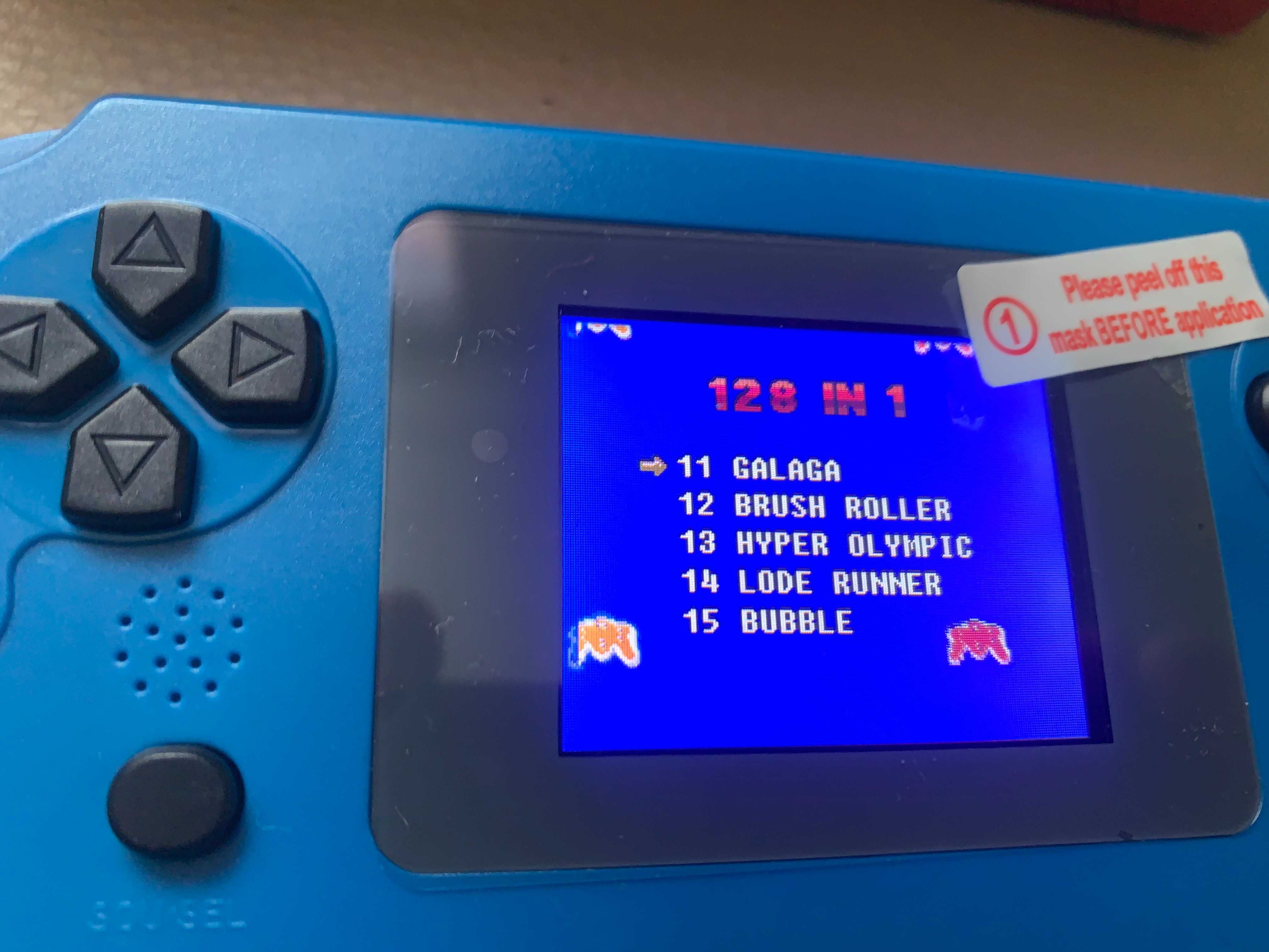 Mini Konsola RETRO GAME 128 GIER niebieska