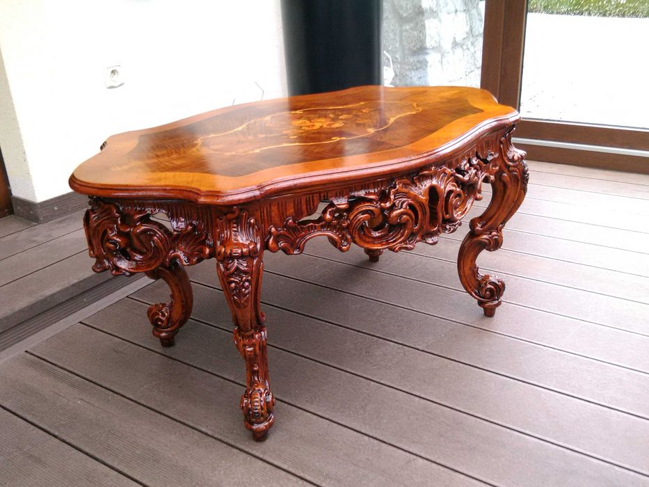 Stolik Barokowy Rzeźbiony Antyk