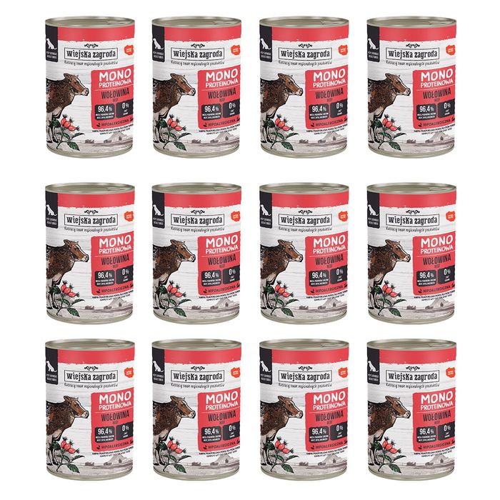 Karma Wiejska Zagroda Wołowina Monobiałkowa 400g 12 szt.