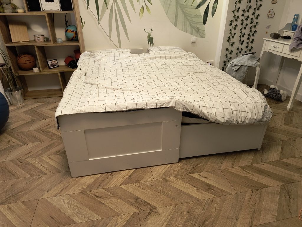 Łóżko leżanka rozkładane brimnes Ikea + 2 materace 80/160x200