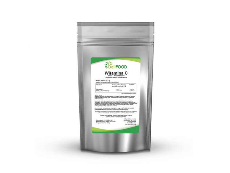 Witamina C Kwas L-Askorbinowy 1000G Delifood Suplement Diety