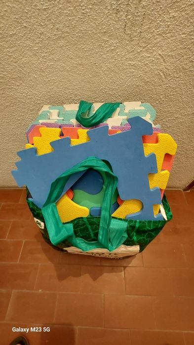 Tapete de chão aborrachado com números e letras