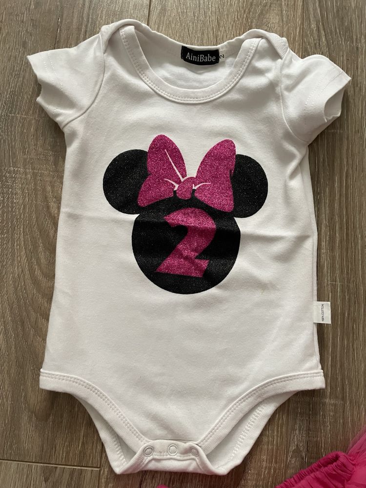 2 latka urodziny strój myszka minnie body tutu bdb