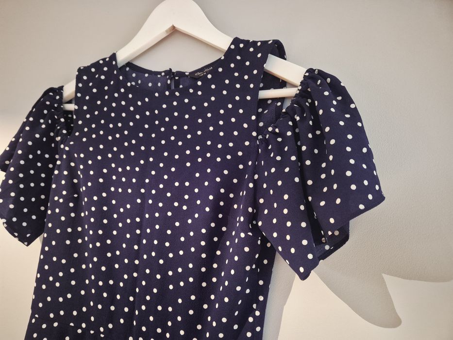 Sukienka MISS SELFRIDGE 34 XS granatowa w kropki groszki