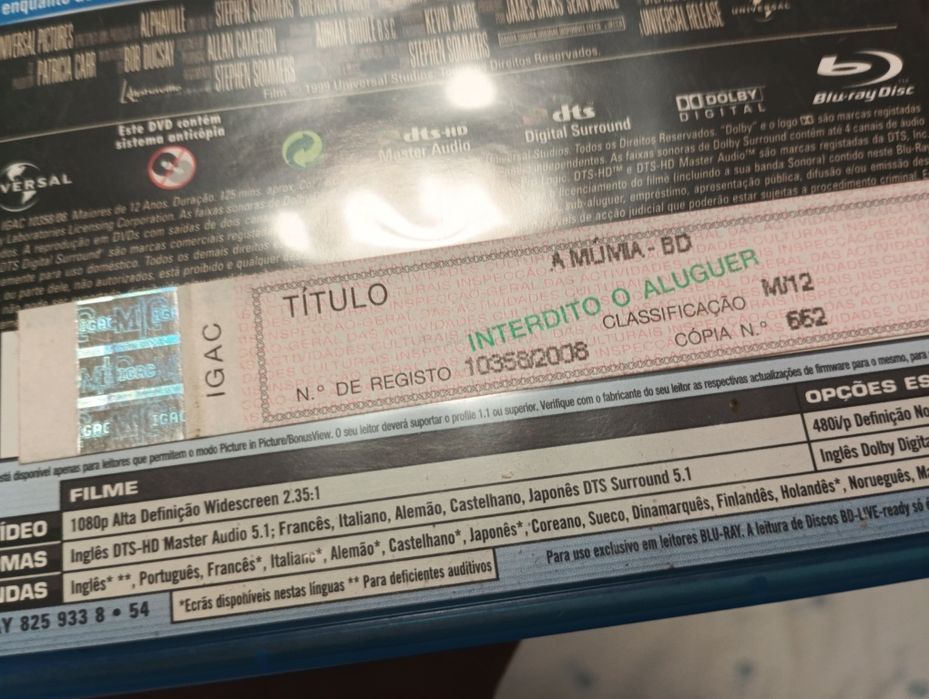 Blu-ray A Múmia Original