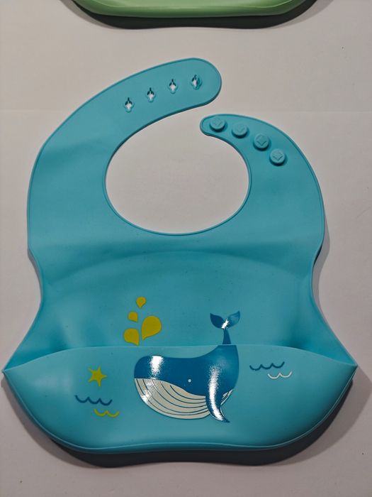 Vicloon Silikonowy Śliniaczek Dla Niemowląt Z Tacką 2 Szt.