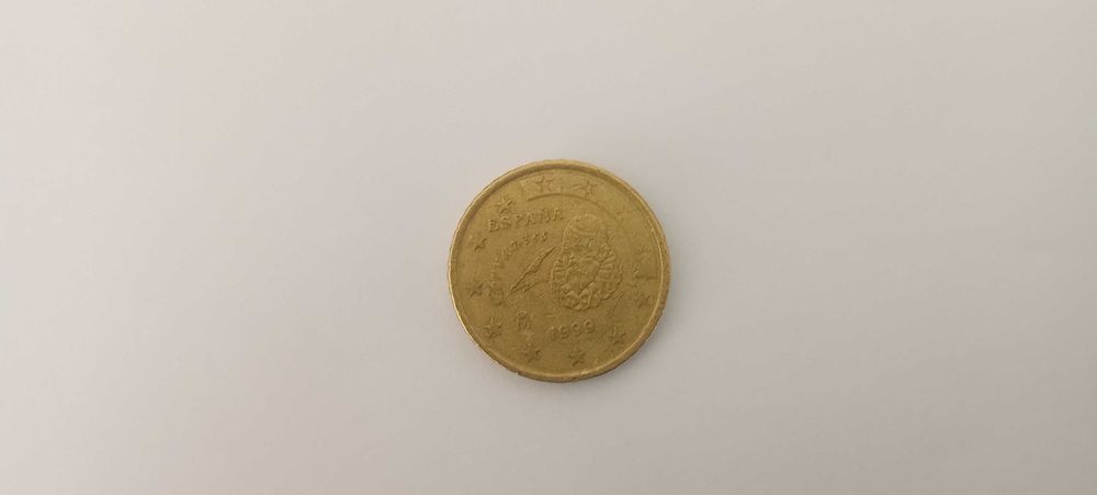 Moeda de 50 centimos Espanha 1999 Miguel de Cervantes