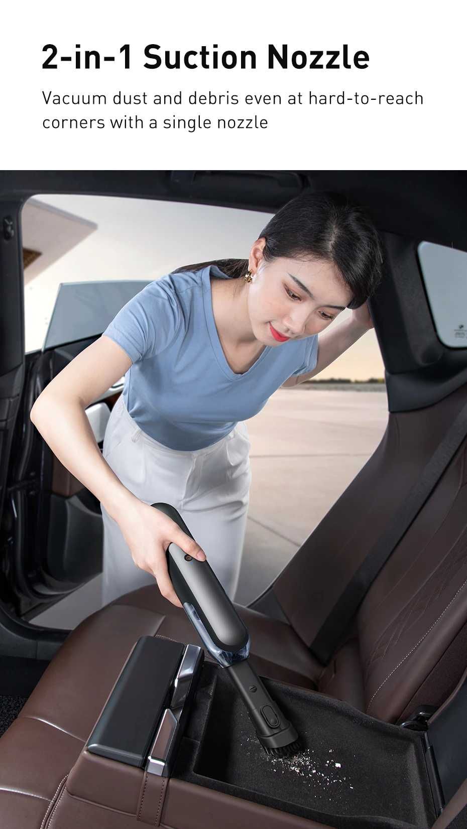 Акумуляторний Автомобільний пилосос Baseus A1 Car Vacuum Cleaner Black