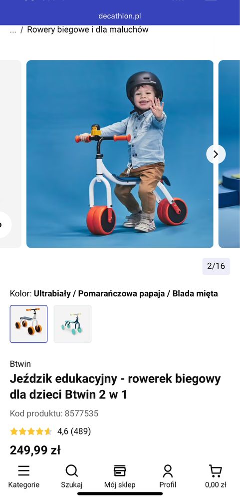 Jeździk edykacyjny rowerek biegowy dla dzieci BTWIN 2w1