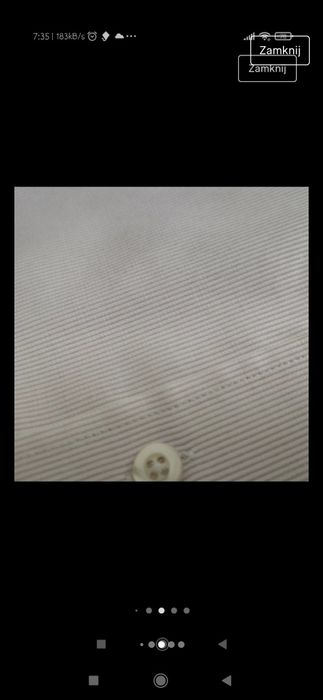 Koszula męska, biała w różowe paski, 41, L xl