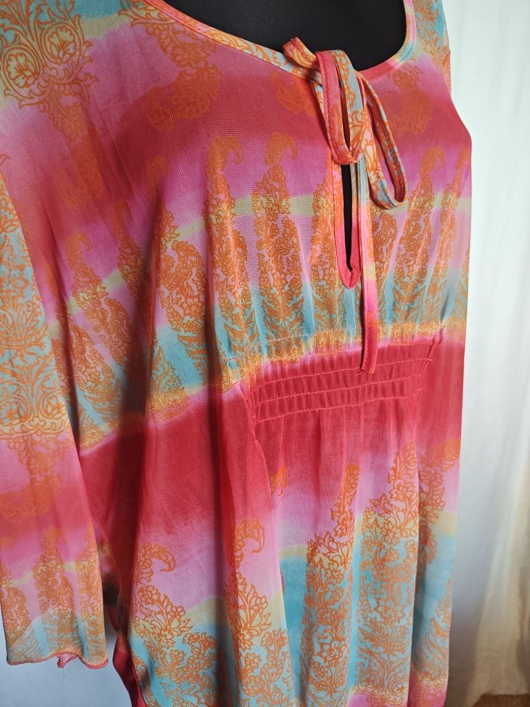 Bluzka Boho kolorowa cienka made in Lithuania XL / 42