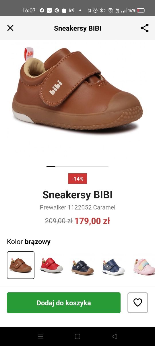 Sneakersy półbuty skórzane Bibi 23