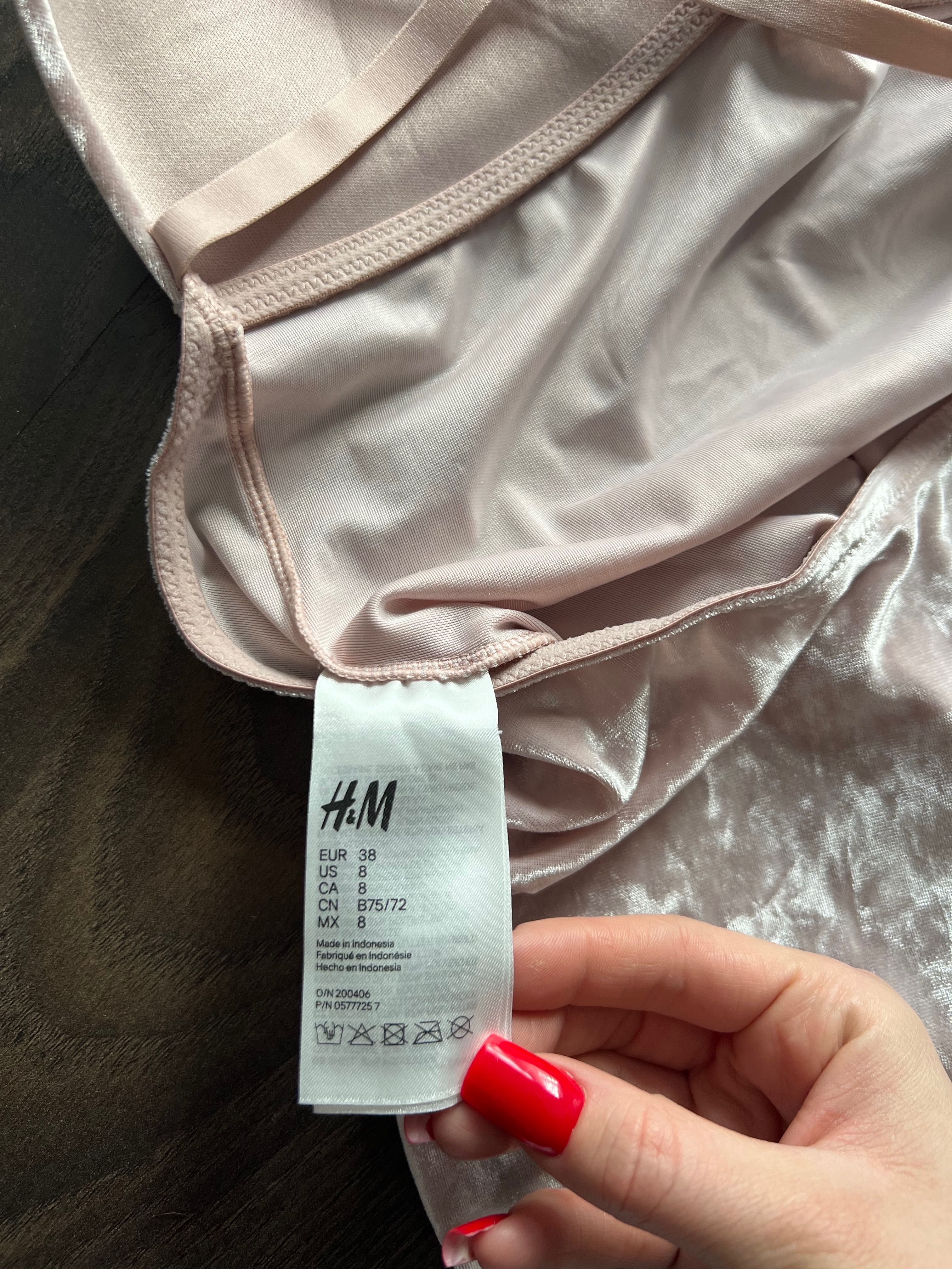 Welurowe body damskie H&M, rozmiar 38