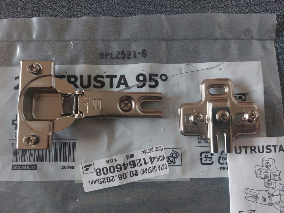 Ikea Utrusta 95 zawias szary 1 sztuka
