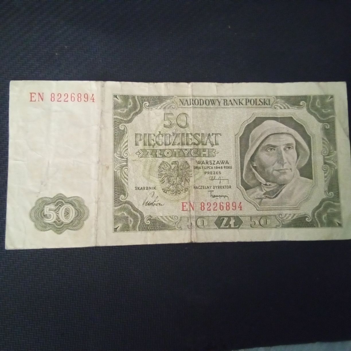 Banknot 50 zł 1948r seria EN