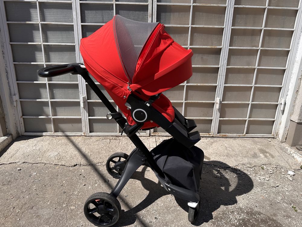 Коляска 2 в 1 Stokke Xplory V6 Black/Brown, колір: Red