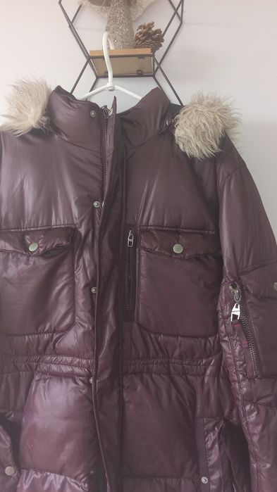Fioletowa apłaszcz kurtka pikowana 40/42