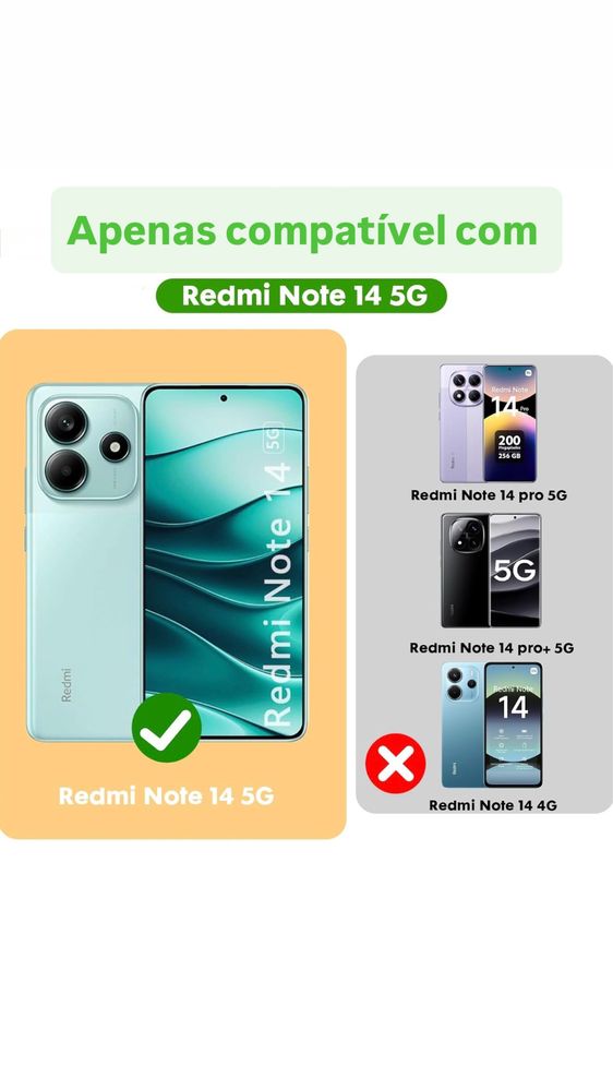 Capa Redmi Note 14 5G  (oferta 2 películas de vidro ecrã)