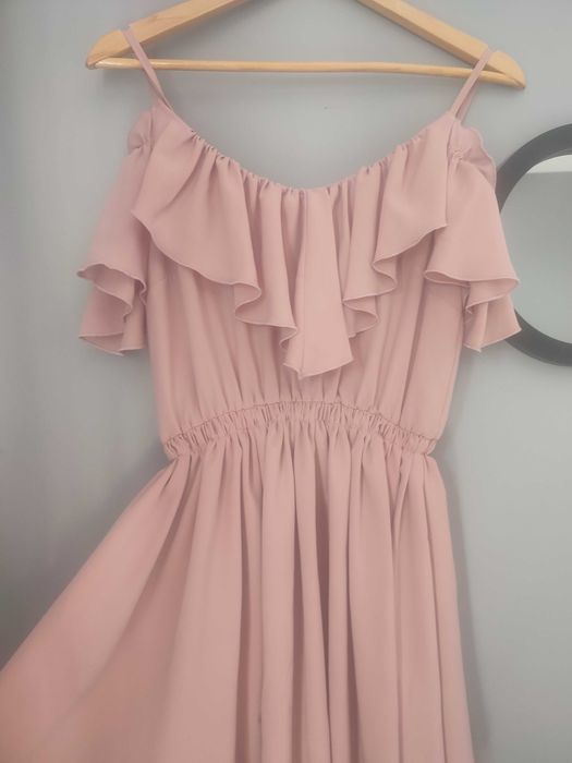 Sukienka weselna pudrowy róż