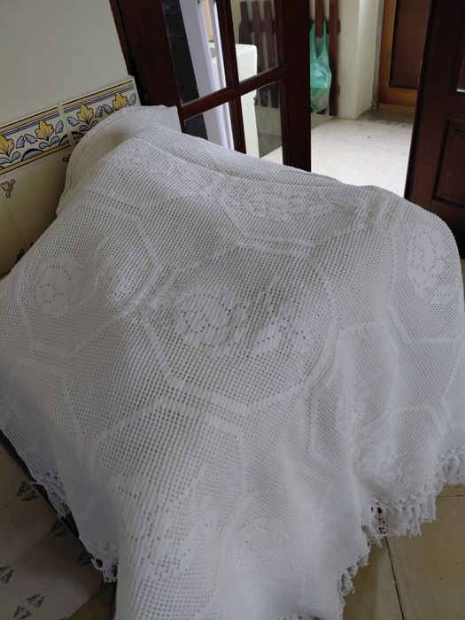 Colcha de renda, cama casal