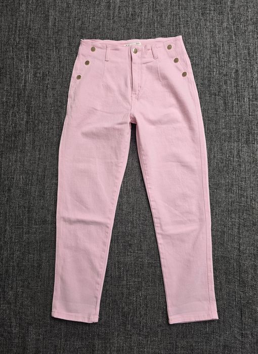 M.Sara różowe spodnie mom fit z wysokim stanem L