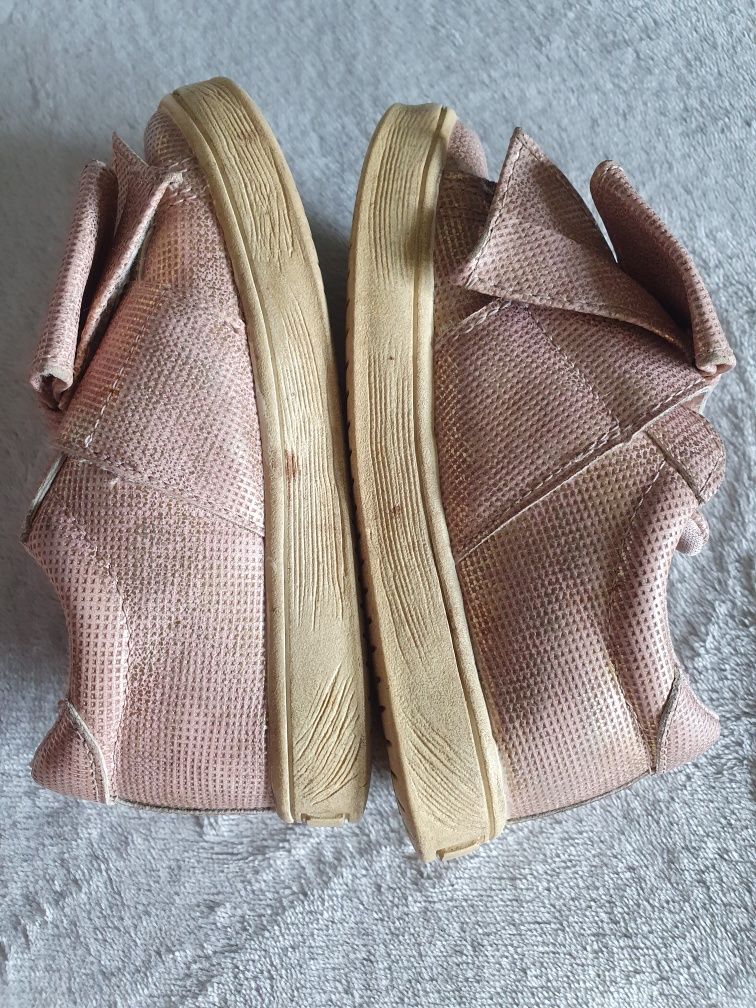 Buty dziewczęce różowo-złote z kokardami American Club r.24