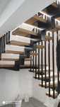 schody loft konstrukcja stalowa jednobelkowe dywanowe schody metalowe