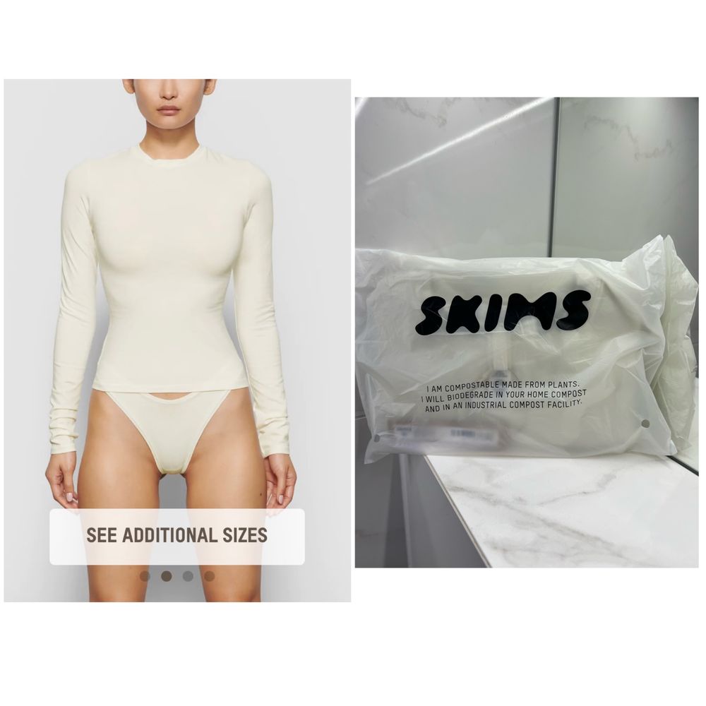 Кофта Skims XS лонгслів Bone оригінал скімс