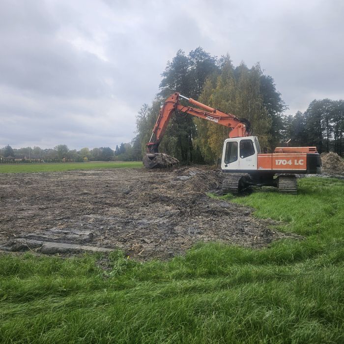 Kopanie stawów prace ziemne