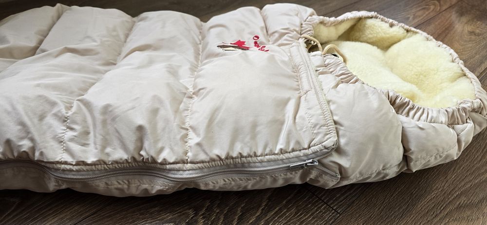 Зимний конверт  для новорожденного на овчине