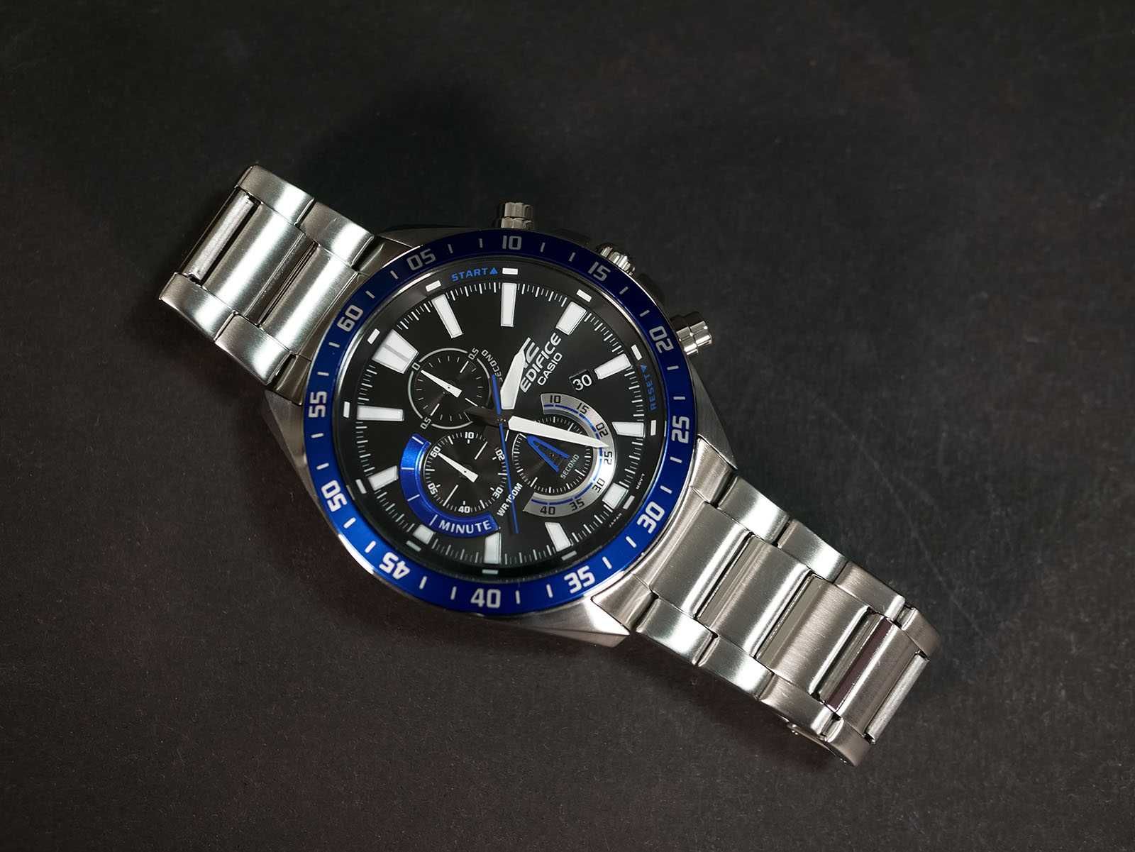 Casio EFV-620D-1A2V Edifice Black Blue Ø50мм в нержавеющем корпусе
