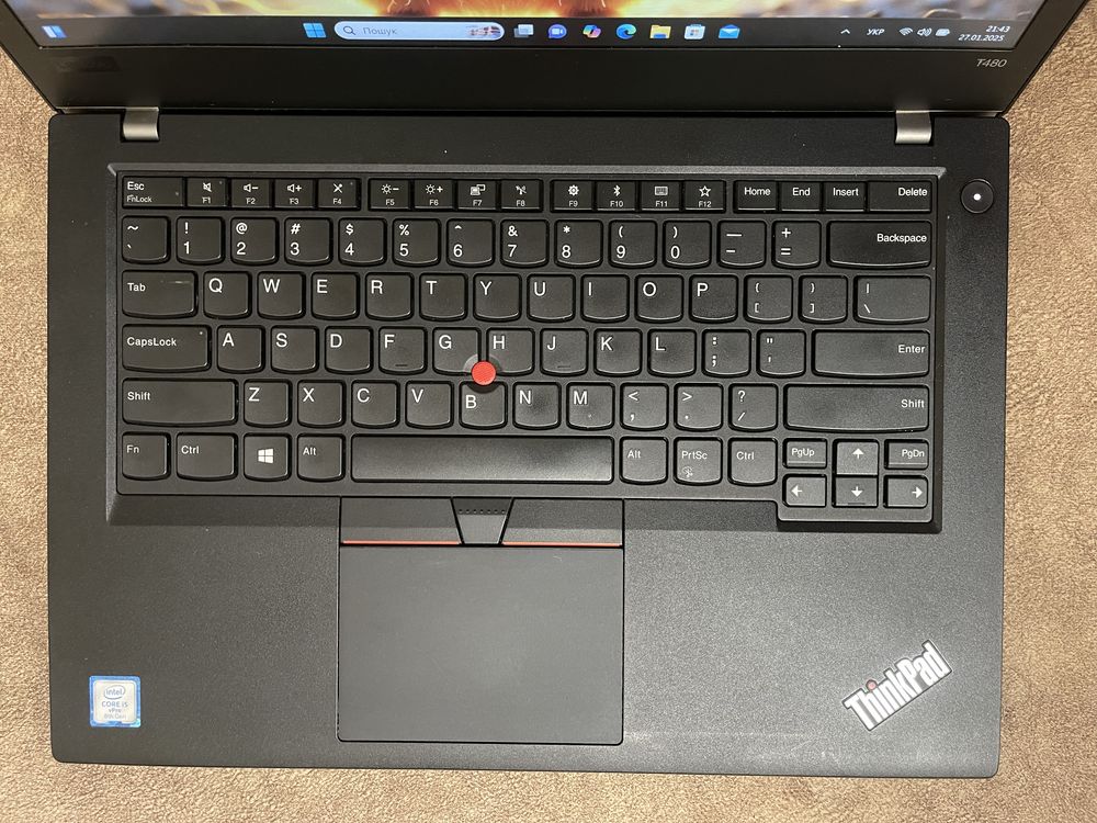 Ноутбук Lenovo Thinkpad T480/14”FHD(ips)/i5-8350U/DDR4-8Gb/SSD-480Gb.
