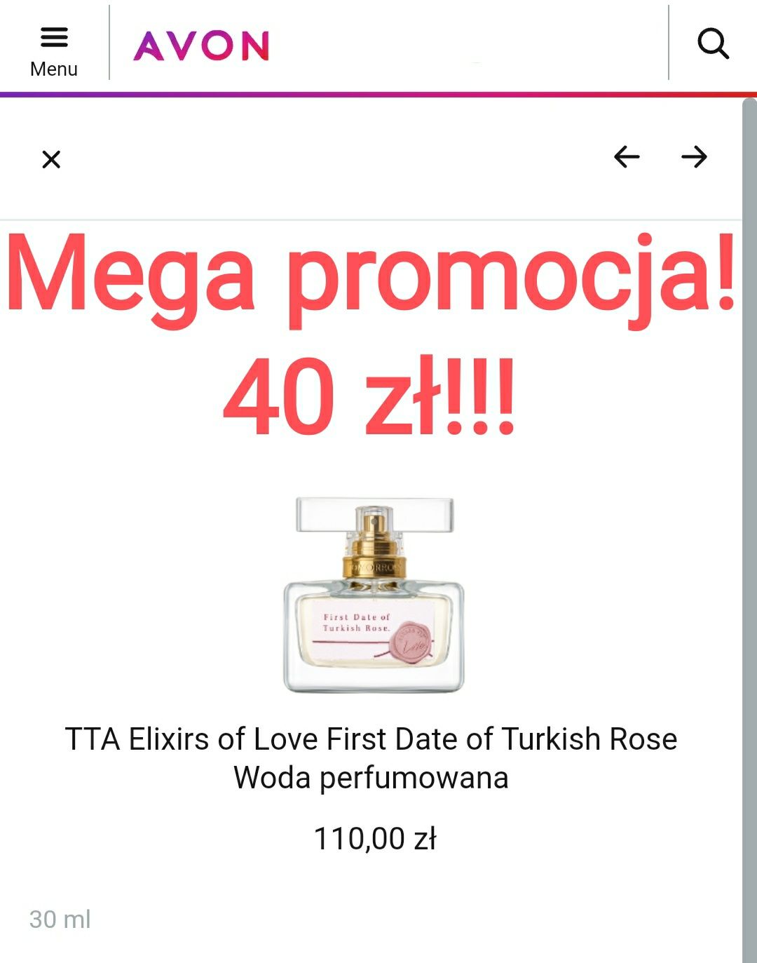 Elixirs of Love First Date of Turkish Rose AVON